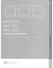 Boston HPS 10HO Owner's Manual