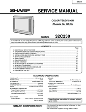 Sharp 32C230 Service Manual