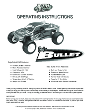 XTM Racing Baja Bullet Operating Instructions Manual