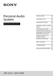 Sony CMT-X7CDB Operating Instructions Manual