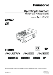 Panasonic AJ-PG50 Operating Instructions Manual