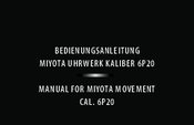 Citizen MOVEMENT CAL. 6P20 Instruction Manual