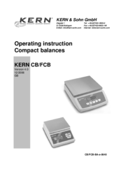 KERN CB3K1N Operating Instructions Manual