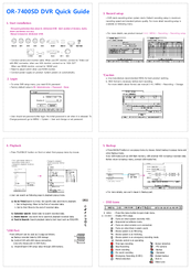 Orion Technology OR-7400SD Quick Manual