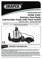 Draper SWP110SS Instructions For Use Manual