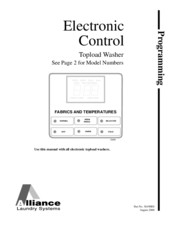 ALLIANCE EA3921 Programming Manual