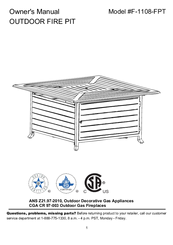 AZ Patio Heaters F-1108-FPT Owner's Manual