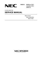 NEC MultiSync 75F-3 Service Manual