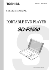 Toshiba SD-P2500 - Portable DVD Player Service Manual