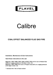 Flavel CalibreFBFC**EN3 Installation, Maintenance & User Instructions