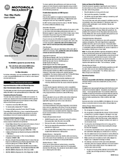Motorola TalkAbout MS350 Series User Manual