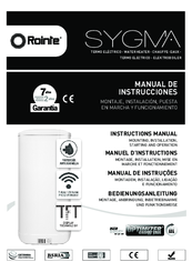 Rointe Sygma SWI100DHW2 Instruction Manual