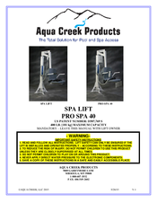 Aqua Creek SPA LIFT Assembly Instructions Manual