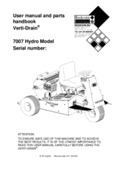 Redexim Verti-Drain 7007 Hydro User Manual
