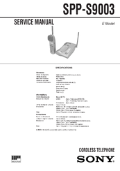 Sony SPP-S9003 Service Manual