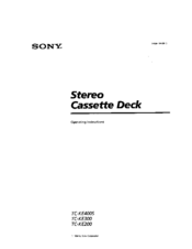 Sony TC-KE400S Operating Instructions Manual