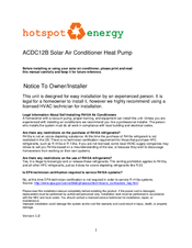 hotspot energy ACDC12B Owner's Manual And Installation