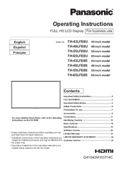 Panasonic TH-43LFE8U Operating Instructions Manual