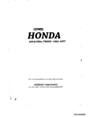 Honda 450cc Twins Service Manual