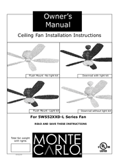 Monte Carlo Fan Company 5WS52XXD-L Series Owner's Manual