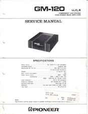 Pioneer GM120 Service Manual