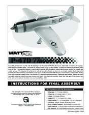 WATT AGE P-47 Thunderbolt EP ARF Assembly Instruction Manual