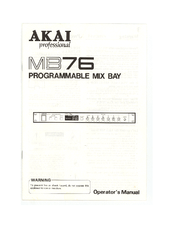 Akai MB76 Operator's Manual