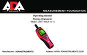 ADA INSTRUMENTS ZHT 100 (6 in 1) Operating Manual