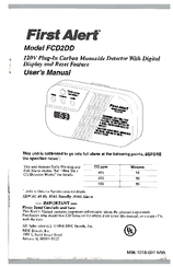 First Alert FCD2DD User Manual