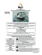 Firegear FPB-19 AFEI/N Operating Instructions Manual