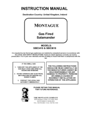 MONTAGUE SBE3418 Instruction Manual