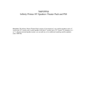 Harman Infinity Primus series Owner's Manual