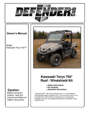 Defender Kawasaki Teryx 750 Owner's Manual