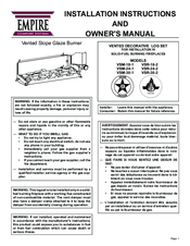 Empire VSR-24-2 Installation Instructions And Owner's Manual
