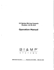Biamp 119 Operation Manual