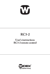 Widex RC3-2 User Instructions