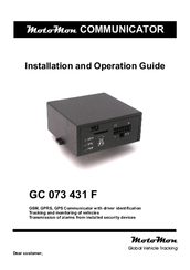 MotoMon GC 073 431 F Installation And Operation Manual