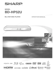 Sharp BD-HO52U Operation Manual