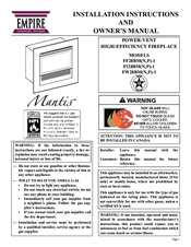 Empire Mantis FF28BM(N Installation Instructions And Owner's Manual