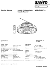 Sanyo MCD-Z165F Service Manual