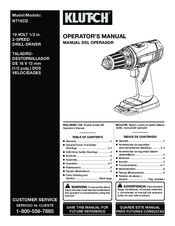 Klutch NT18CD Operator's Manual