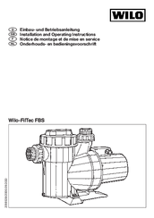 Wilo Wilo-FilTec FBS Installation And Operating Instructions Manual