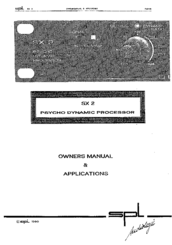 SPL SX2 Owner's Manual