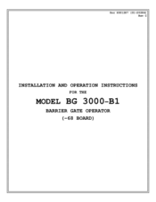 Chamberlain BG 3000-B1 Installation And Operation Instructions Manual