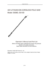 Ningbo E610D Operator's Manual