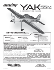 GREAT PLANES YAK-55M Yakovlev Instruction Manual