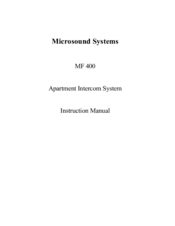 Microsound MF 400 Instruction Manual