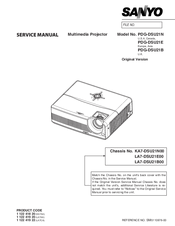 Sanyo PDG-DSU21N - SVGA DLP Projector Service Manual