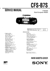 Sony CFS-B75 Service Manual