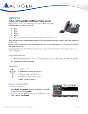 Polycom SoundPoint MAXCS 7.5 User Manual